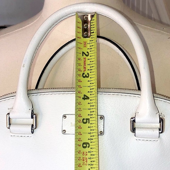 KATE SPADE White Black Leather Dome Shaped Top Handle Crossbody Satchel - Picture 11 of 17